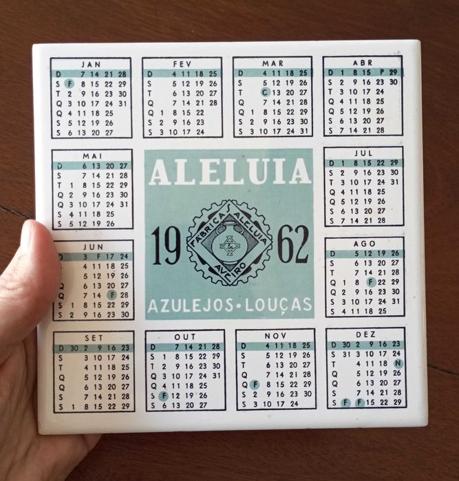Azulejo Aleluia Calendário 1962