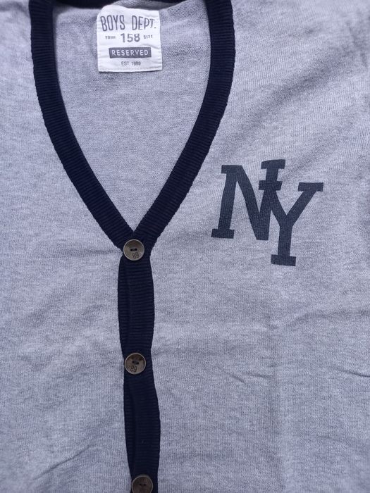 Szary rozpinany sweter Reserved r 158