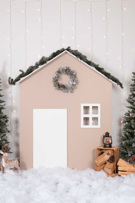 Casa de madeira - Cenário de Natal