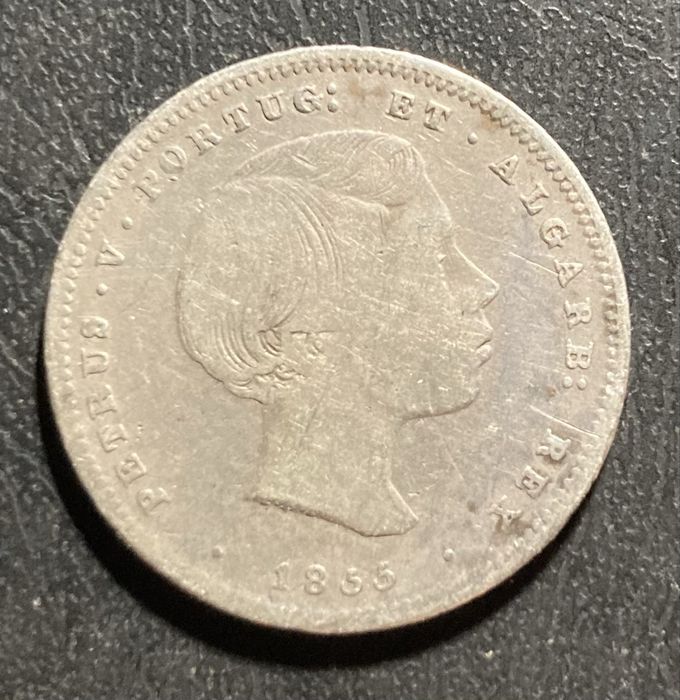 200 réis D.Pedro V de 1855 prata