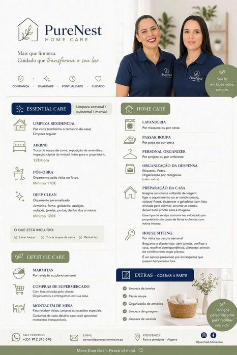 PureNest Home Care | Limpeza Residencial e Airbnb | Algarve