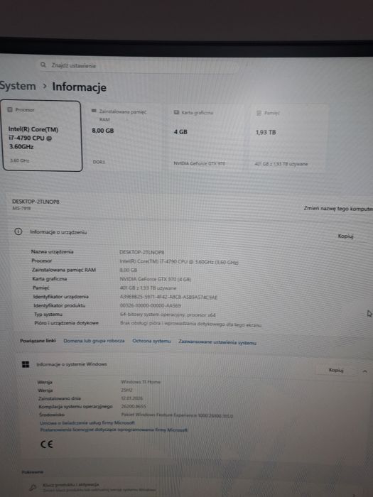 Sprzedam komputer stacjonarny