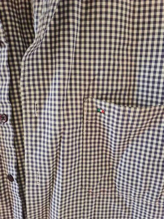 Camisa Italiana Cinza Slim Fit Tamanho L Manga Curta Humberto Pascuini