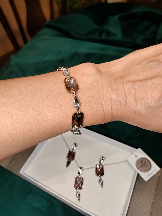 Kolczyki bransoletka naszyjnik Spark Nellie Vintage Rose Swarovski