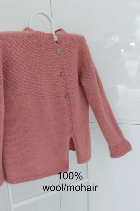 100%wool/moher hand made bez wad L