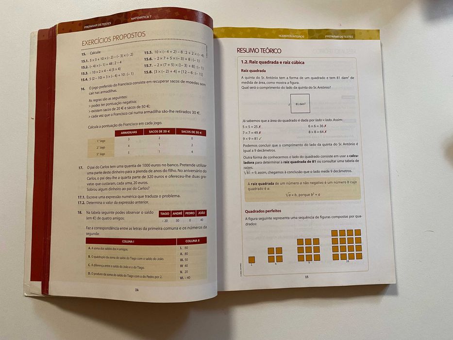 Matemática 7, manual, 7º ano, oferta livro "Preparar os testes"
