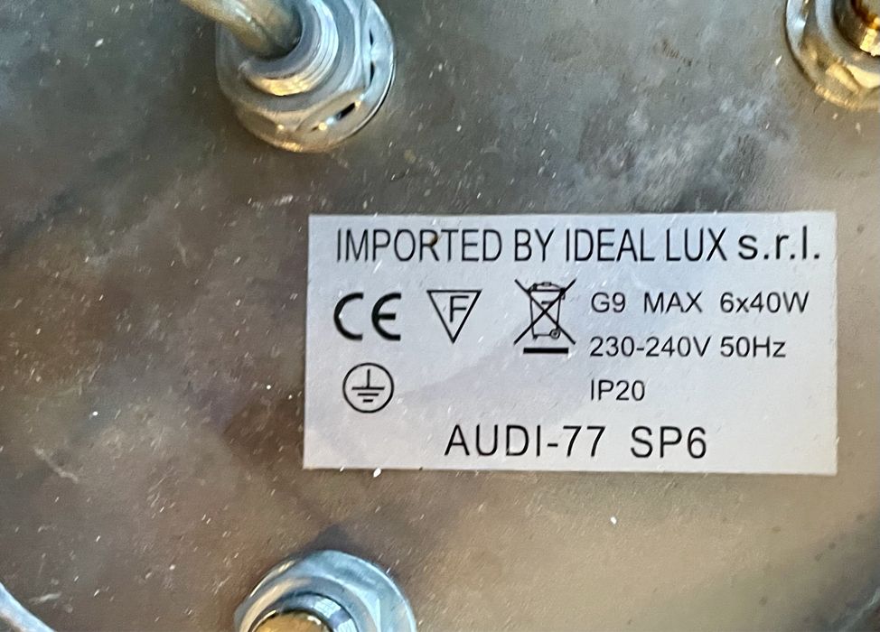 Żyrandol lampa kryształki Audi 77 SP6 Ideal Lux
