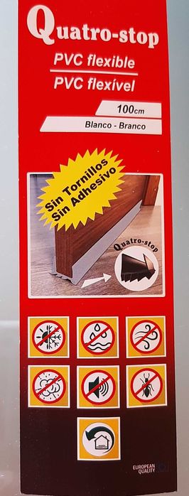 NOVO Vedante para porta STOP PVC 1 MT Branco
