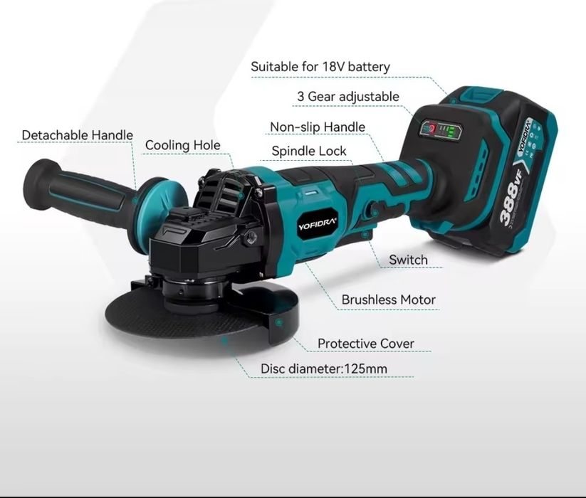 Rebarbadora 125mm  - OFERTA DE 3 DISCOS E MALA