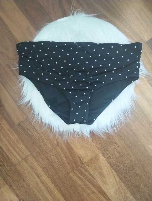 Dół od stroju kąpielowego ciążowy bikini r. 38 c&a w kropki czarny