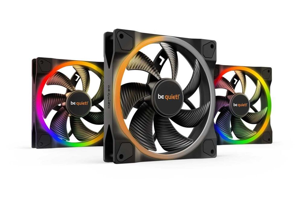 be quiet! LIGHT WINGS 140mm PWM RGB zestaw 3 sztuk plus HUB