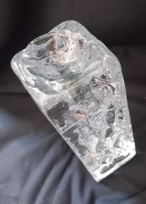 Castiçal de cristal de Ingrid Glashütte, bloco maciço