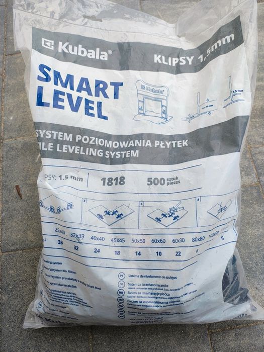 Smart level Kubala klipsy 1,5mm ok. 1/3 paczki. 150-200szt