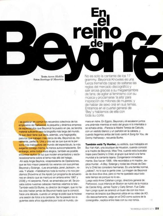 Revista Yo Dona - Beyoncé