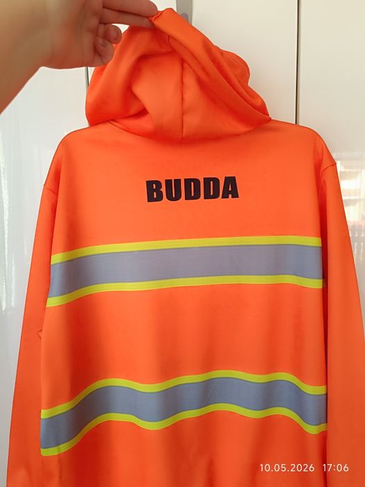 Nowa bluza męska 2XL pomarańczowa BUDDA neon odblaski