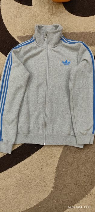 Світшот олімпійка худі кофта на замку утеплена adidas оригінал L