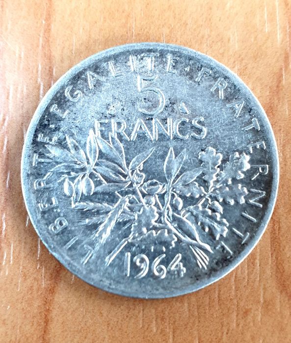 5 Francos 1964 França, com gravura circular