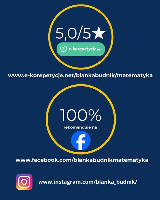 Korepetycje matematyka do Matury i E8 - zajęcia stacjonarne - KURS GRUPOWY