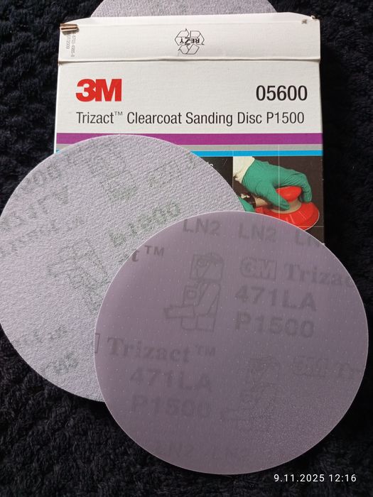 Krążki ścierne 3M Trizact P1500, 150 mm – komplet 25 szt.