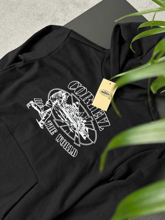 Черное Худи Corteiz Mini Logo — Толстовка Чорна Кортез Мини Лого — XS S M L XL XXL