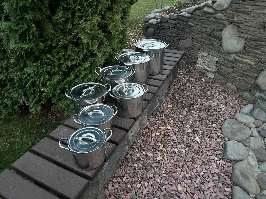 ‼️ Набір кастрюль 7️⃣шт. Кухонная утварь.  Нержавейка. Набор кастрюль