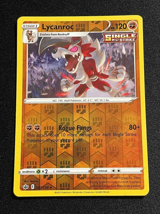 Pokémon Card Lycanroc 87/198 Chilling Reign