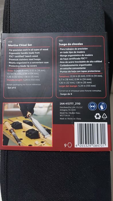 Набор стамесок 6 шт.деревянные рукоятки Parkside