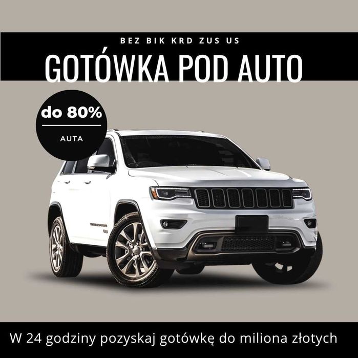 Gotówka pod zastaw Aut bez BIK/KRD/dochodów