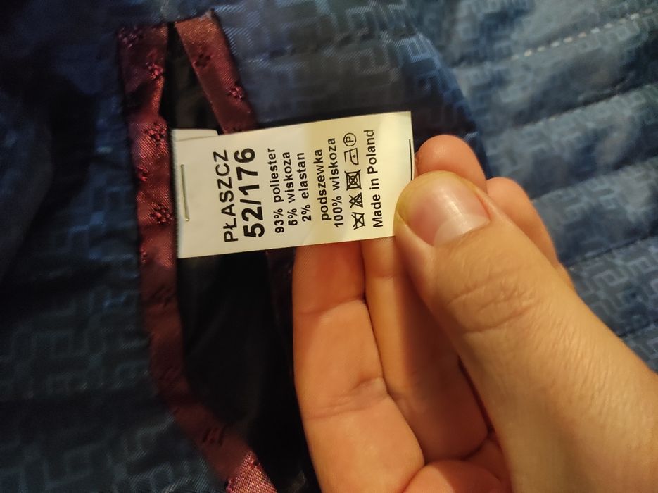 Szary/siwy męski płaszcz