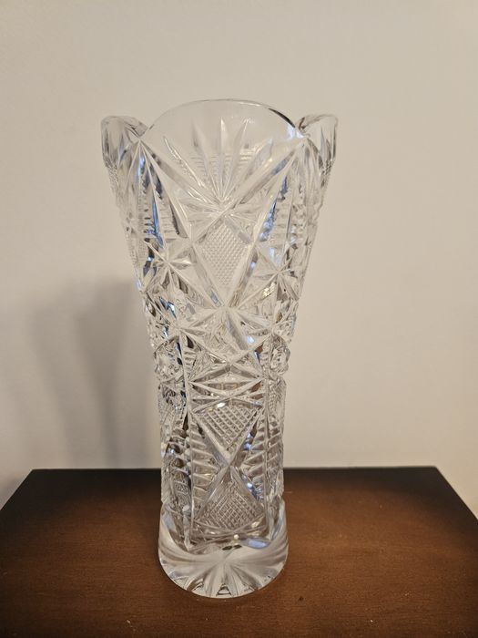 Wazon kryształowy 23 cm ozdoba z PRL