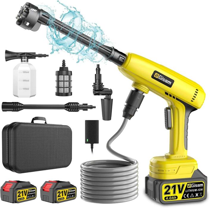 Akumulatorowa myjka wysokociśnieniowa 60bar, z 2 akumulatorami 4000mAh