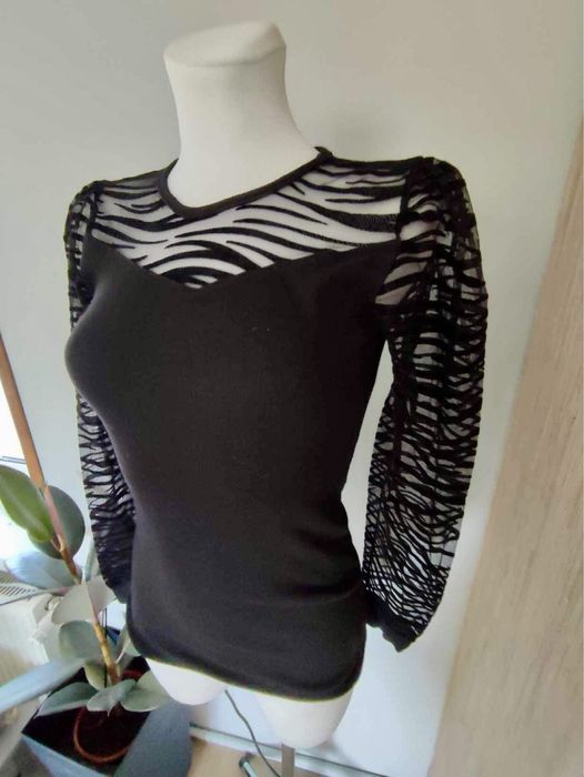 Bluzka damska czarna, długie rękawy, rozmiar uniwersalny S,M,L