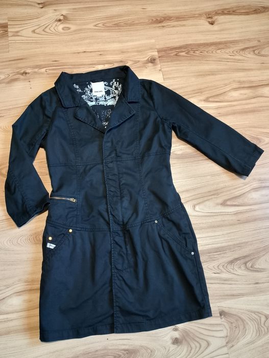 Czarny Damski Płaszcz Kurtka Utility Diesel Grunge Vintage