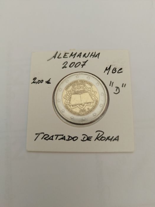Alemanha Moeda de 2,00 Tratado de Roma letra "D"