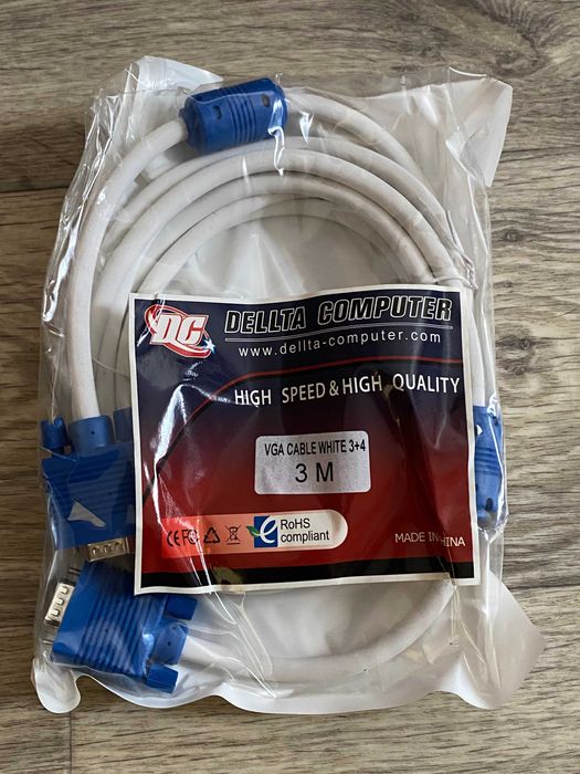 Кабель, шнур VGA 3 метри, шнур для монітора vga, кабель перехідник