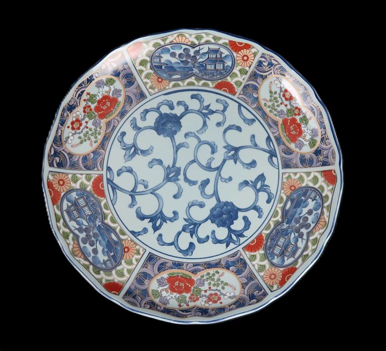 Prato porcelana Imari Japão - 28 cm