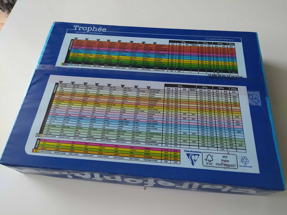 Papier ksero Trophee A4 160g kolor nr 1022 Intensive Blue Turquoise