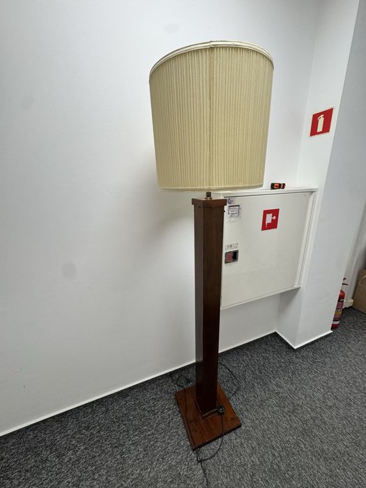 Lampa podłogowa drewniana 186 cm + klosz | vintage