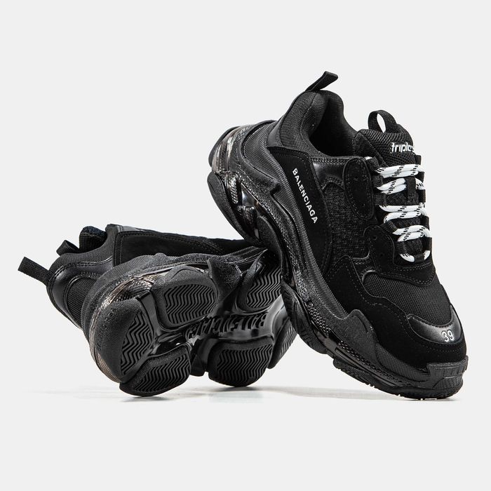 Чоловічі кросівки Balenciaga Triple S "Black" Розміри 40-45