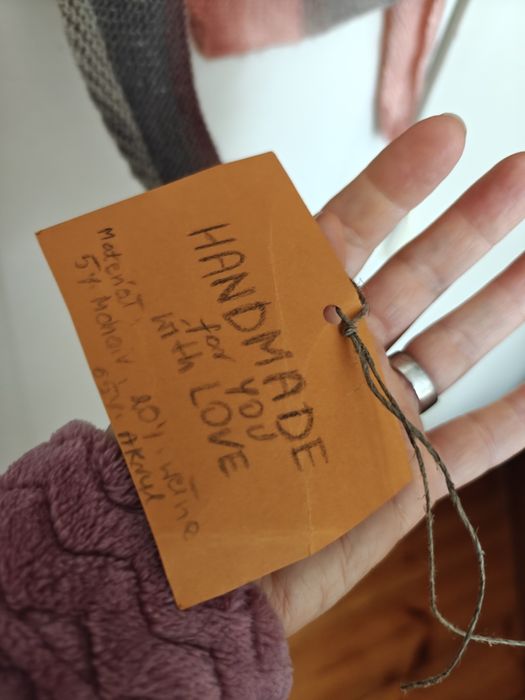 Nowa chusta handmade na drutach ogromna