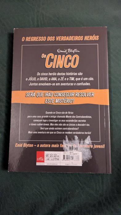 Livro ”Os Cinco e os Contrabandistas” de Enid Blyton