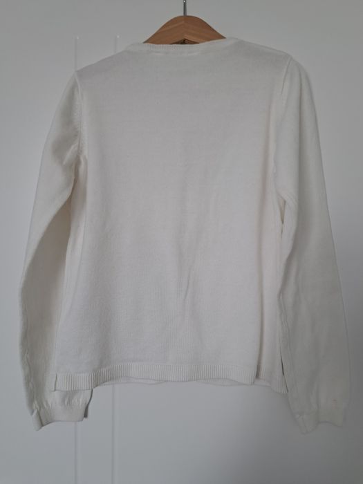 H&M rozpinany biały sweterek 134-140