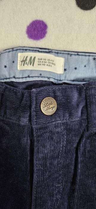 Nowe granatowe sztruksy h&m r.110