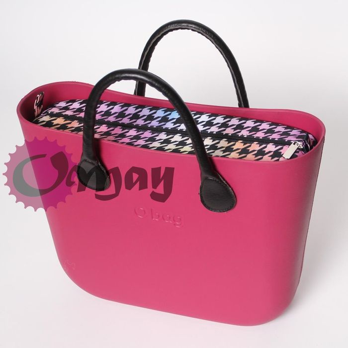 organizer OBAG STANDARD pepitka tęczowa 2 kieszenie wkład OMAY.PL