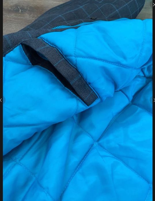 Cropp - Męska kurtka zimowa - rozm S szara w kratę na zimę z kapturem