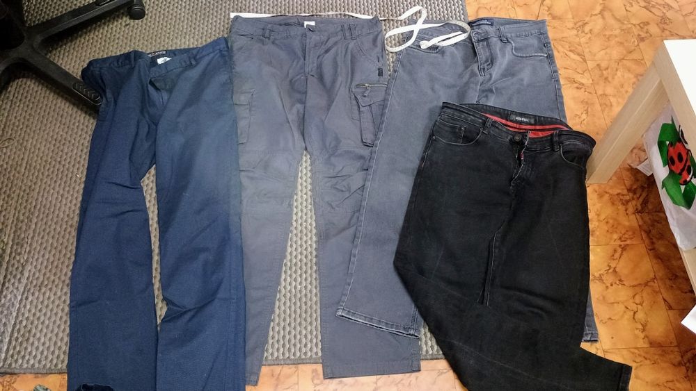 Paka spodni L męskich zestaw jeans i eleganckie mix cena całość