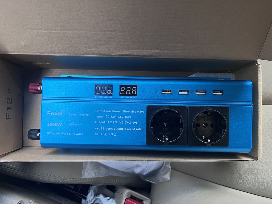 Інвертор Foval ЧИСТИЙ СИНУС 1500вт-3000вт 12v Інвектор