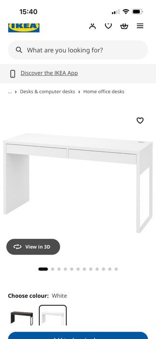 Mesa branca 142x50 IKEA