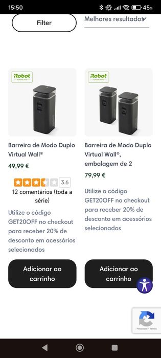 Barreira Virtual Wall Aspirador Robots Roomba