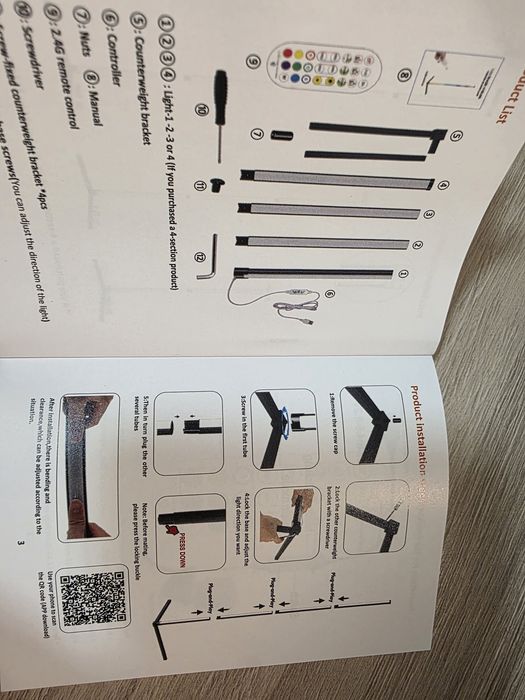 Lampa LED h-165 cm  -stojaca w rogu